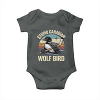 Stupid Canadian Wolf Bird Baby Onesie Retro Romance Hockey LGBT Book Movie Fans Gift