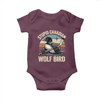 Stupid Canadian Wolf Bird Baby Onesie Retro Romance Hockey LGBT Book Movie Fans Gift