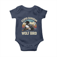 Stupid Canadian Wolf Bird Baby Onesie Retro Romance Hockey LGBT Book Movie Fans Gift