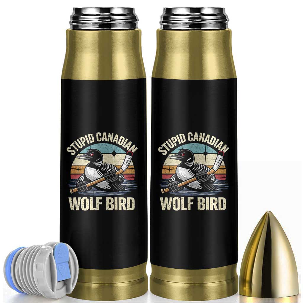 Stupid Canadian Wolf Bird Bullet Tumbler Retro Romance Hockey LGBT Book Movie Fans Gift