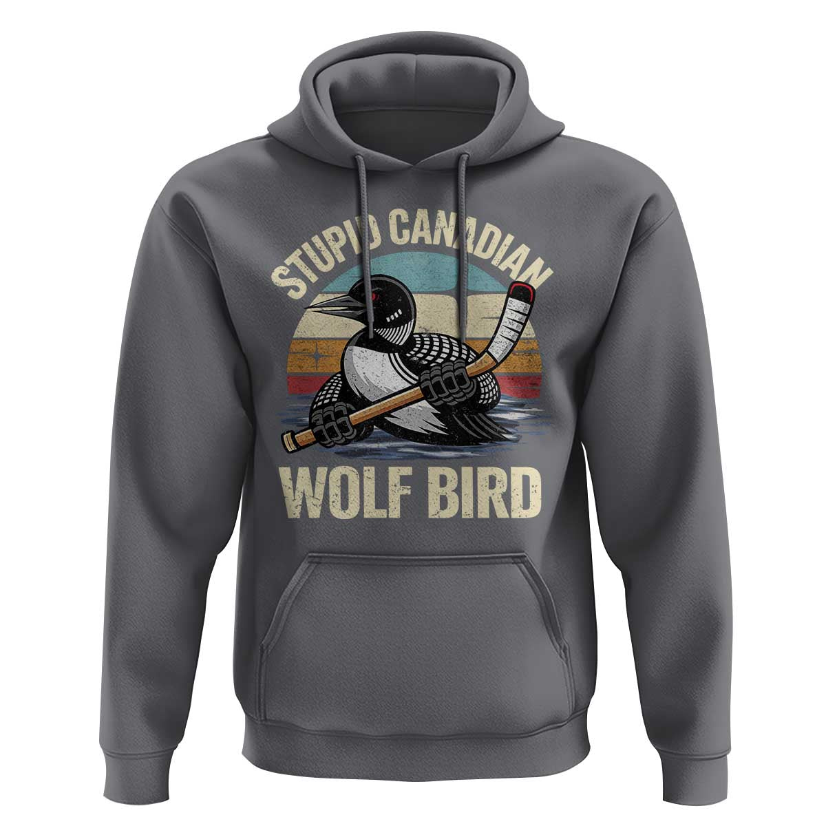 Stupid Canadian Wolf Bird Hoodie Retro Romance Hockey LGBT Book Movie Fans Gift