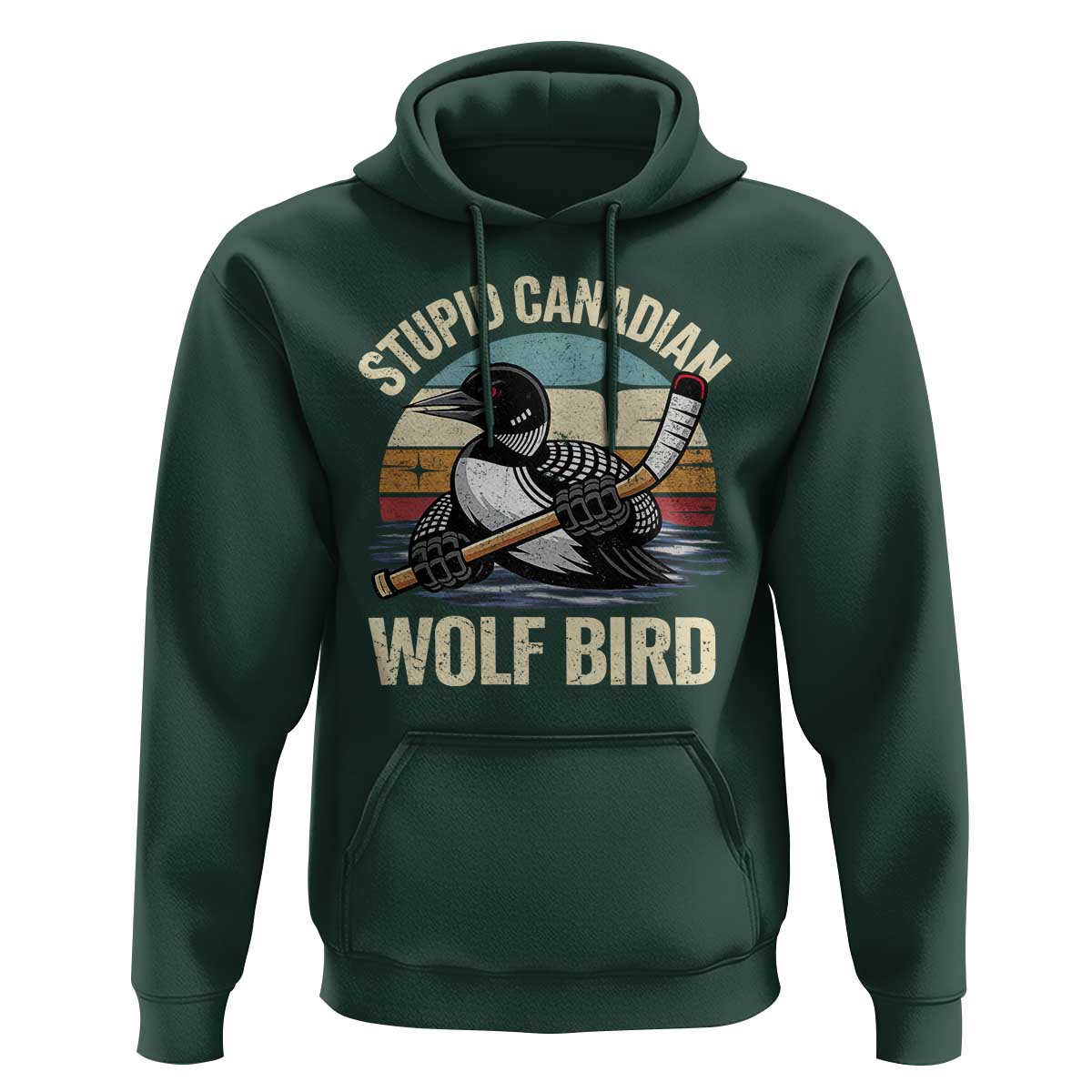 Stupid Canadian Wolf Bird Hoodie Retro Romance Hockey LGBT Book Movie Fans Gift