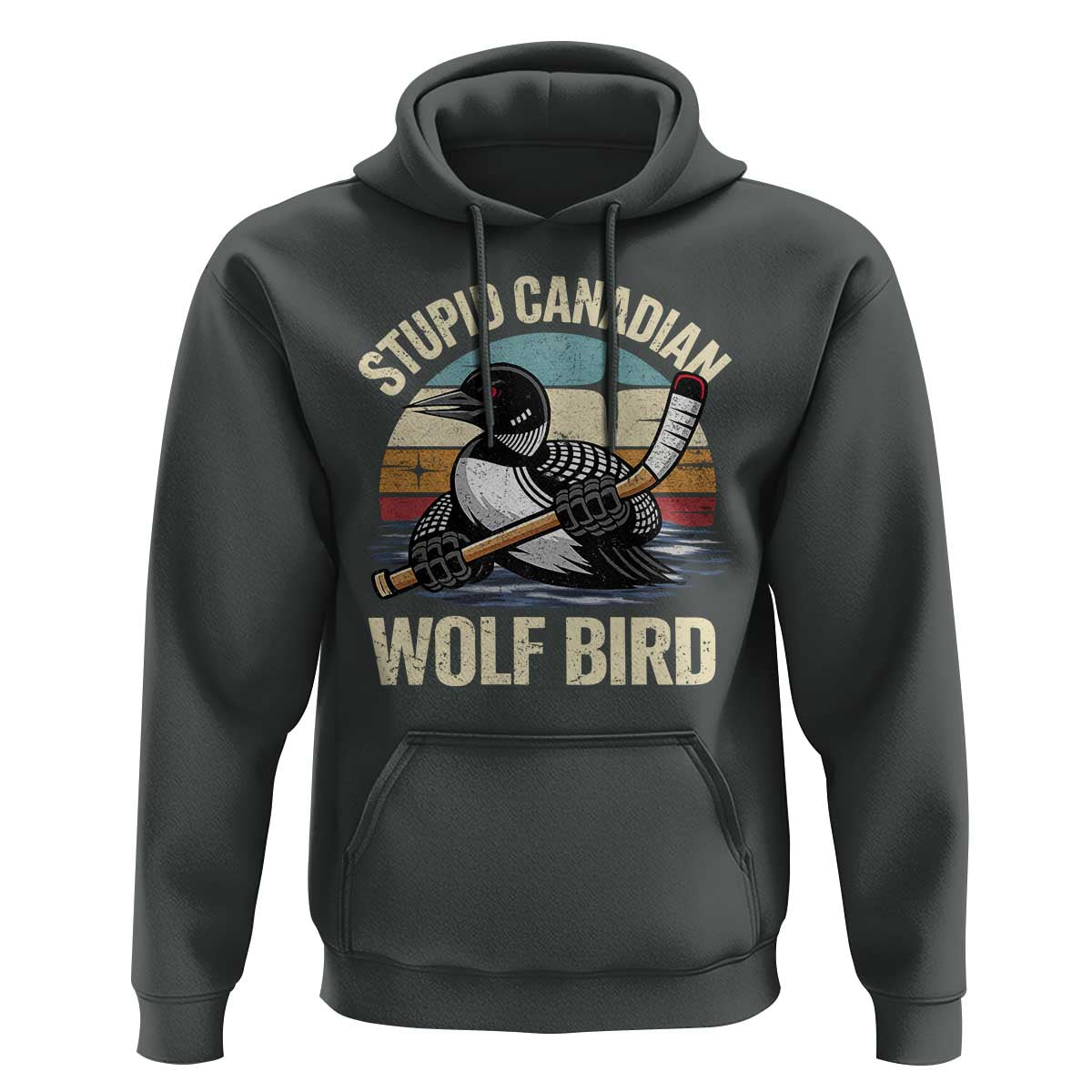 Stupid Canadian Wolf Bird Hoodie Retro Romance Hockey LGBT Book Movie Fans Gift