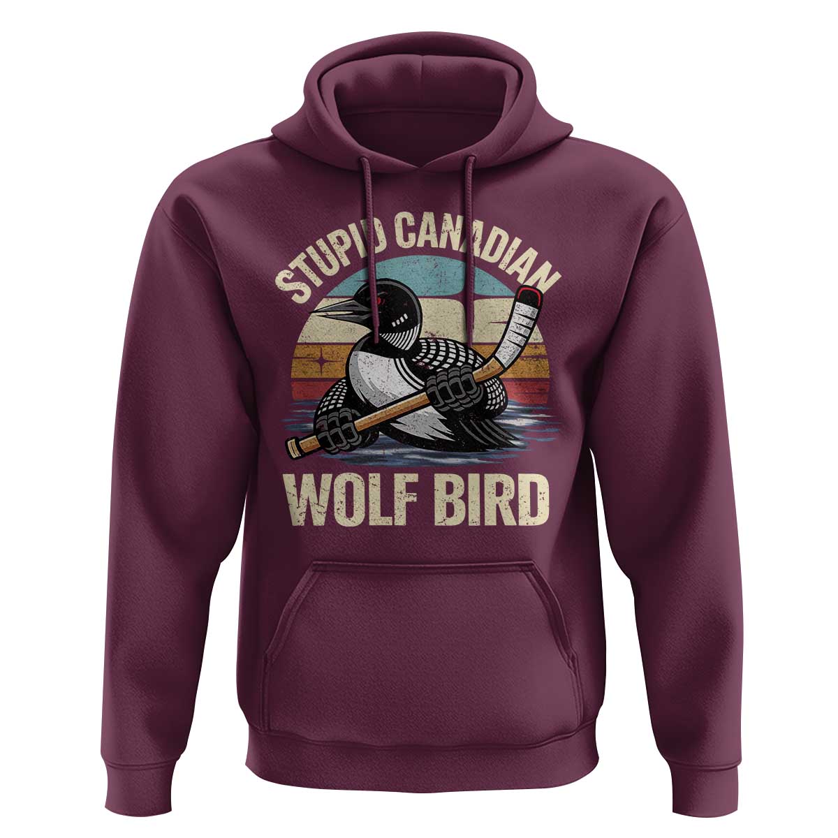 Stupid Canadian Wolf Bird Hoodie Retro Romance Hockey LGBT Book Movie Fans Gift