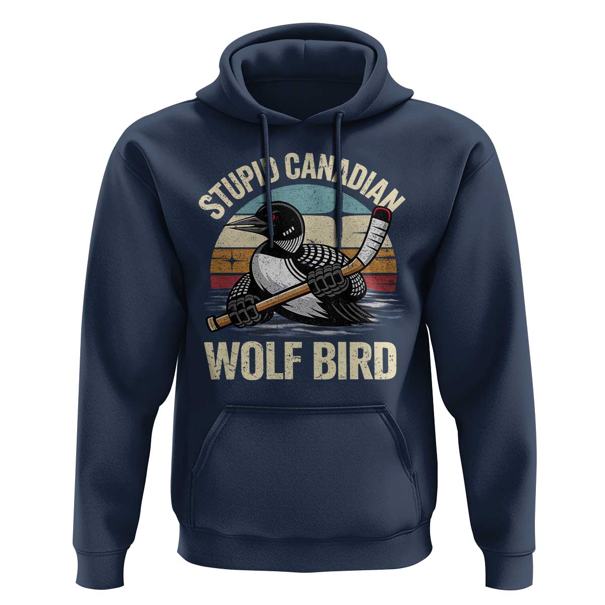 Stupid Canadian Wolf Bird Hoodie Retro Romance Hockey LGBT Book Movie Fans Gift