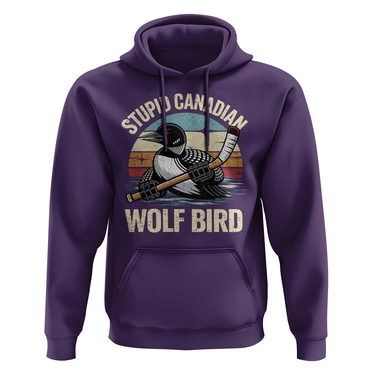 Stupid Canadian Wolf Bird Hoodie Retro Romance Hockey LGBT Book Movie Fans Gift