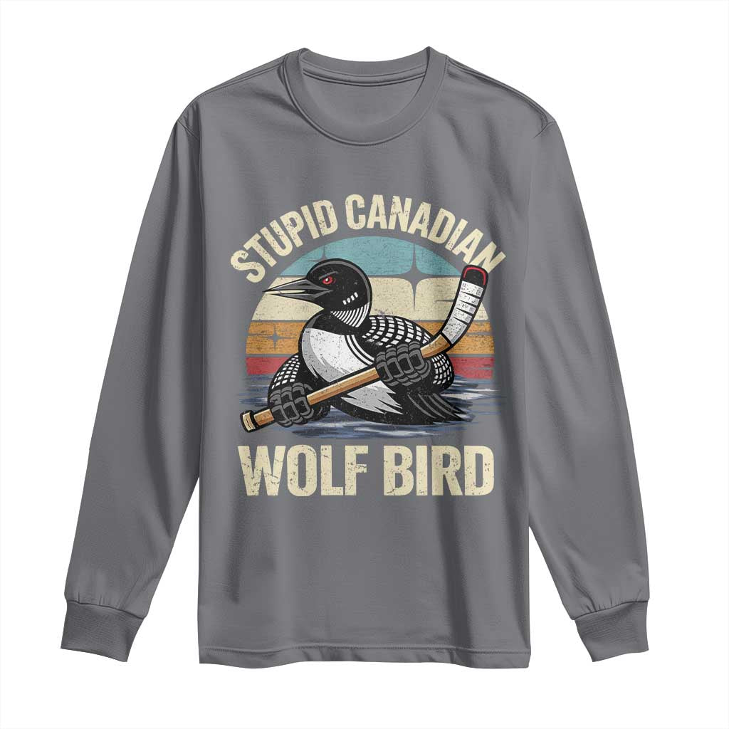 Stupid Canadian Wolf Bird Long Sleeve Shirt Retro Romance Hockey LGBT Book Movie Fans Gift