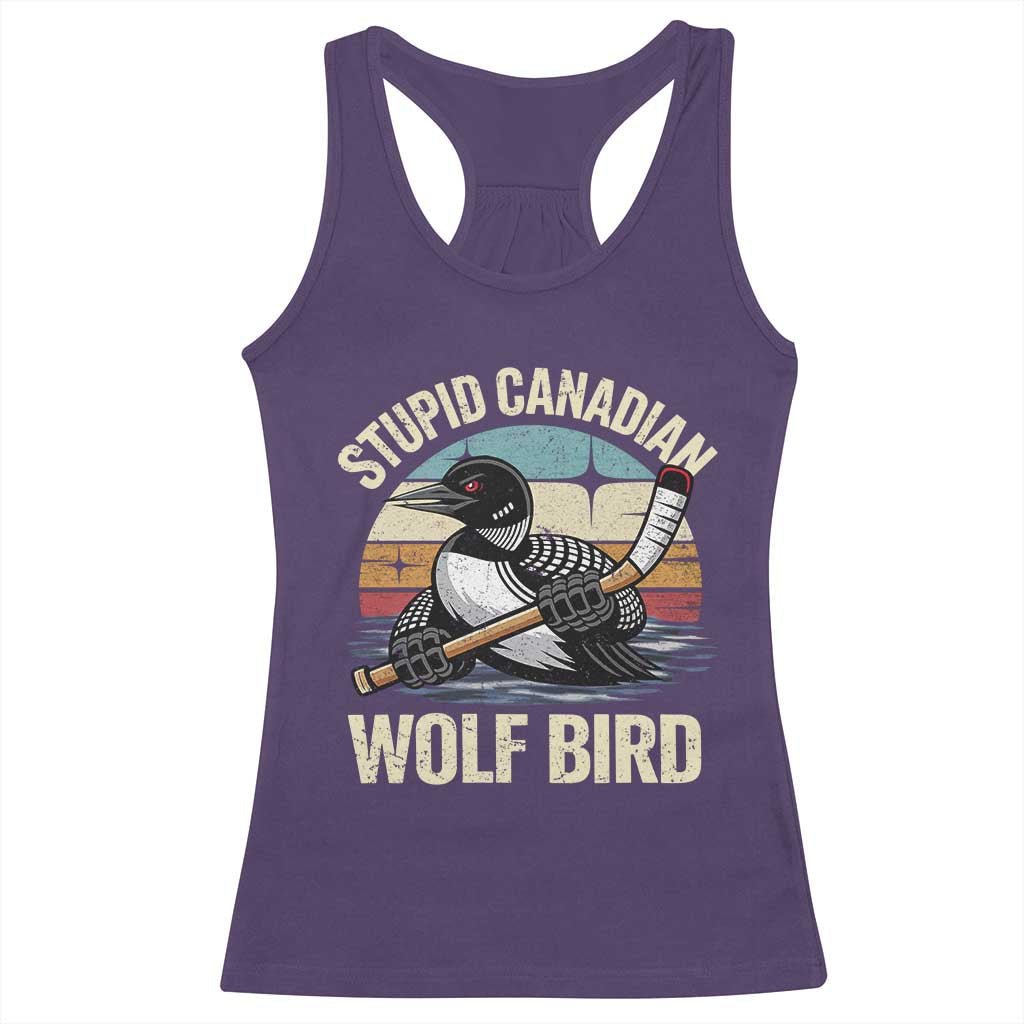 Stupid Canadian Wolf Bird Racerback Tank Top Retro Romance Hockey LGBT Book Movie Fans Gift