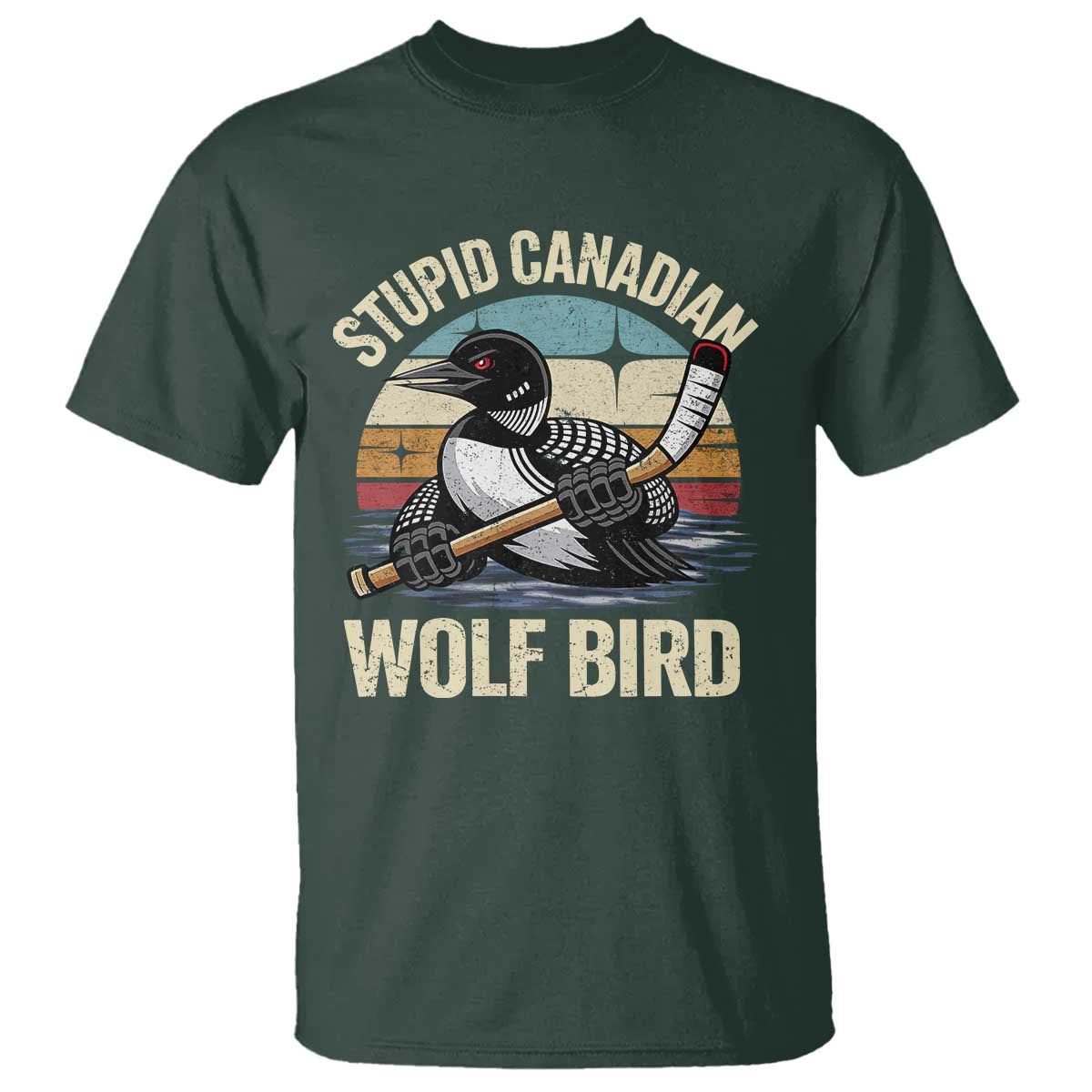 Stupid Canadian Wolf Bird T Shirt Retro Romance Hockey LGBT Book Movie Fans Gift