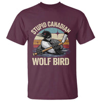 Stupid Canadian Wolf Bird T Shirt Retro Romance Hockey LGBT Book Movie Fans Gift