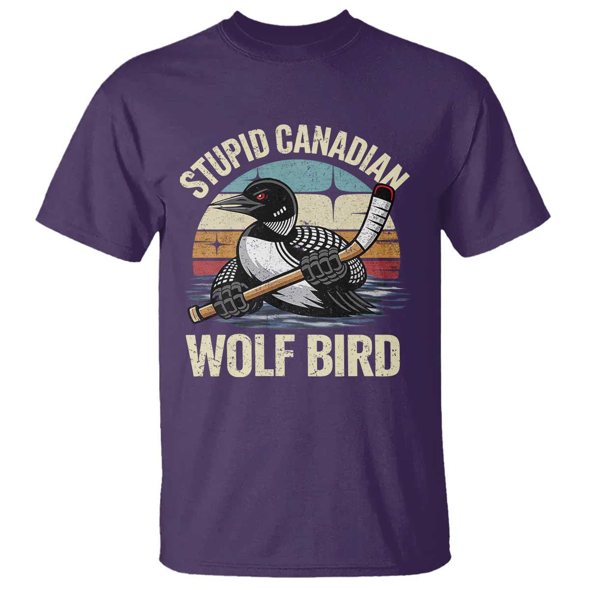 Stupid Canadian Wolf Bird T Shirt Retro Romance Hockey LGBT Book Movie Fans Gift