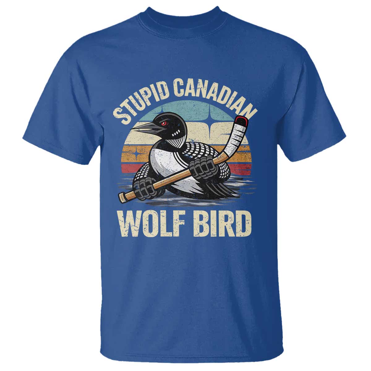 Stupid Canadian Wolf Bird T Shirt Retro Romance Hockey LGBT Book Movie Fans Gift