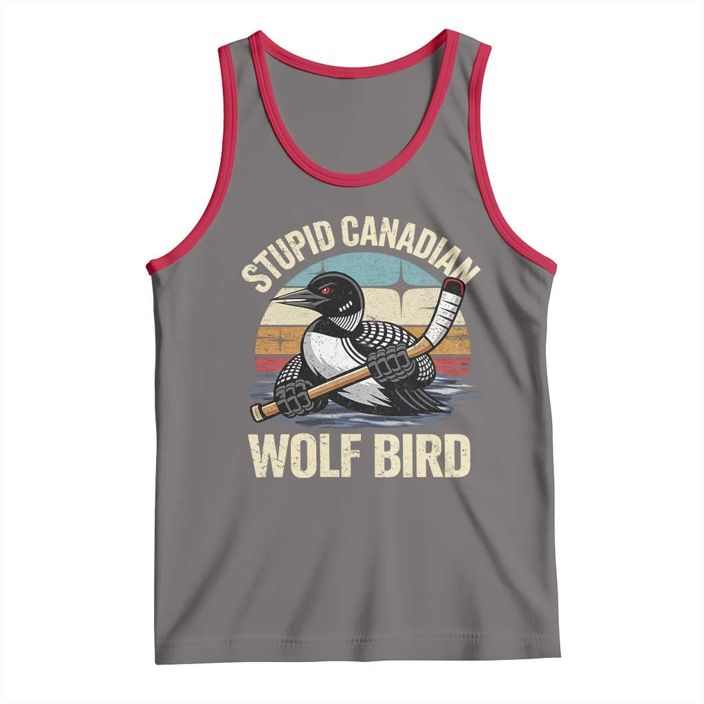 Stupid Canadian Wolf Bird Tank Top Retro Romance Hockey LGBT Book Movie Fans Gift
