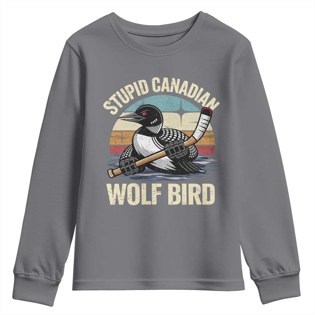 Stupid Canadian Wolf Bird Youth Sweatshirt Retro Romance Hockey LGBT Book Movie Fans Gift
