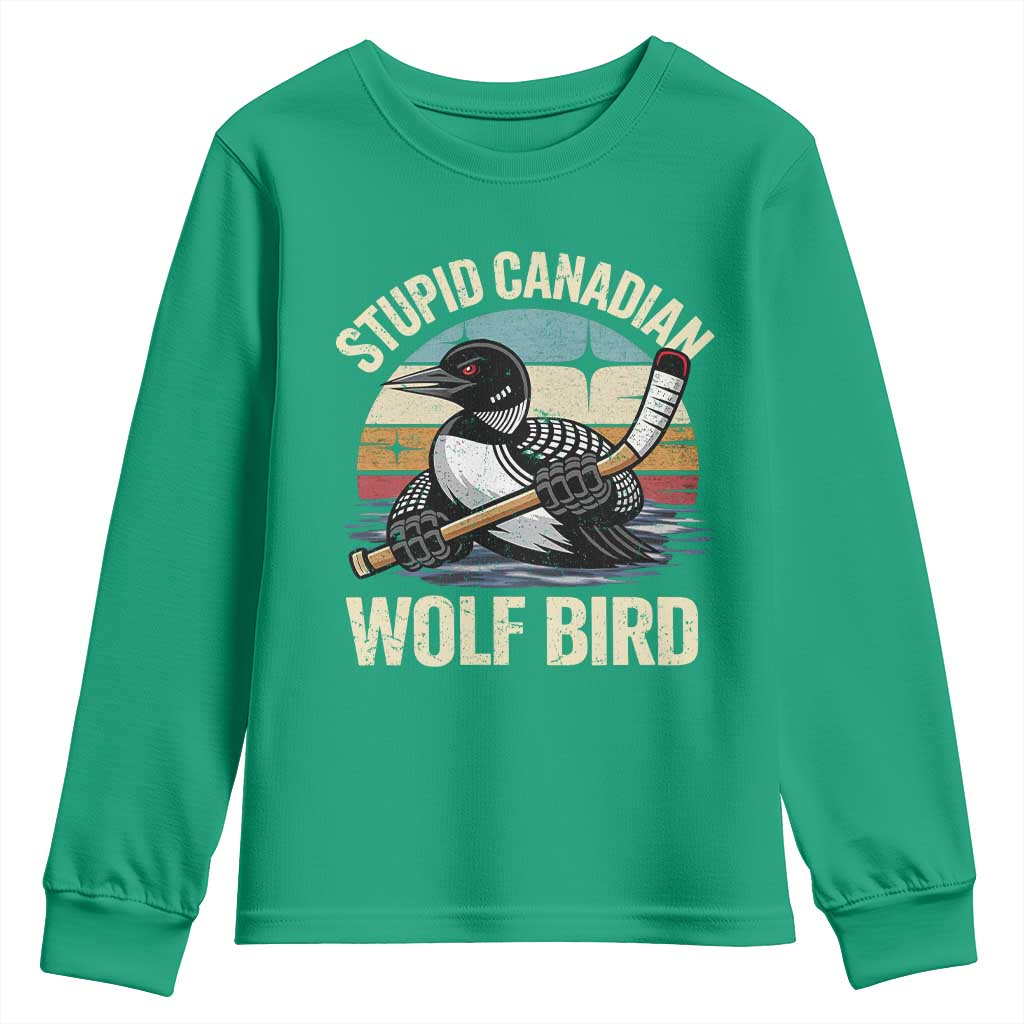 Stupid Canadian Wolf Bird Youth Sweatshirt Retro Romance Hockey LGBT Book Movie Fans Gift