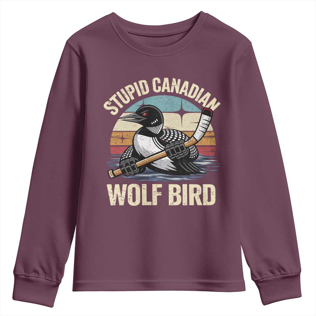 Stupid Canadian Wolf Bird Youth Sweatshirt Retro Romance Hockey LGBT Book Movie Fans Gift