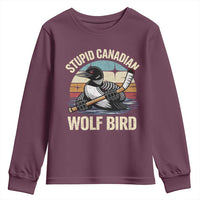 Stupid Canadian Wolf Bird Youth Sweatshirt Retro Romance Hockey LGBT Book Movie Fans Gift