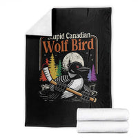 Stupid Canadian Wolf Bird Throw Blanket Retro Romance Hockey LGBT Book Movie Fans