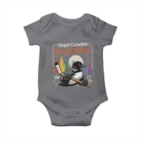 Stupid Canadian Wolf Bird Baby Onesie Retro Romance Hockey LGBT Book Movie Fans