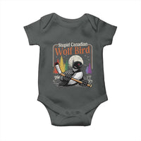 Stupid Canadian Wolf Bird Baby Onesie Retro Romance Hockey LGBT Book Movie Fans