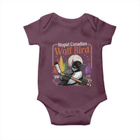 Stupid Canadian Wolf Bird Baby Onesie Retro Romance Hockey LGBT Book Movie Fans