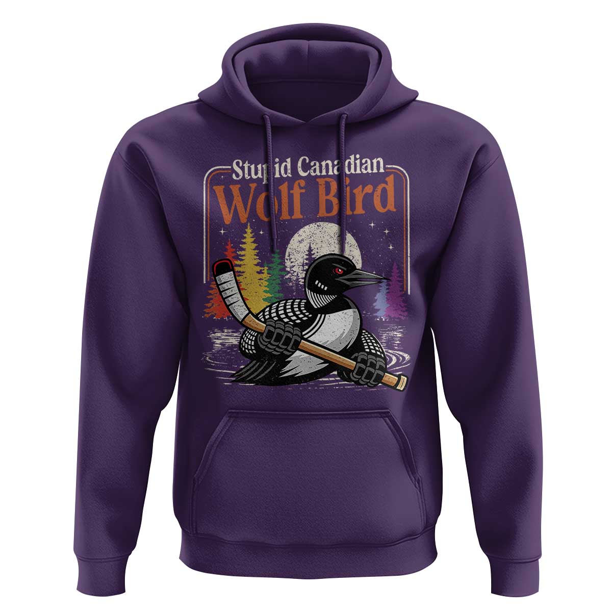 Stupid Canadian Wolf Bird Hoodie Retro Romance Hockey LGBT Book Movie Fans