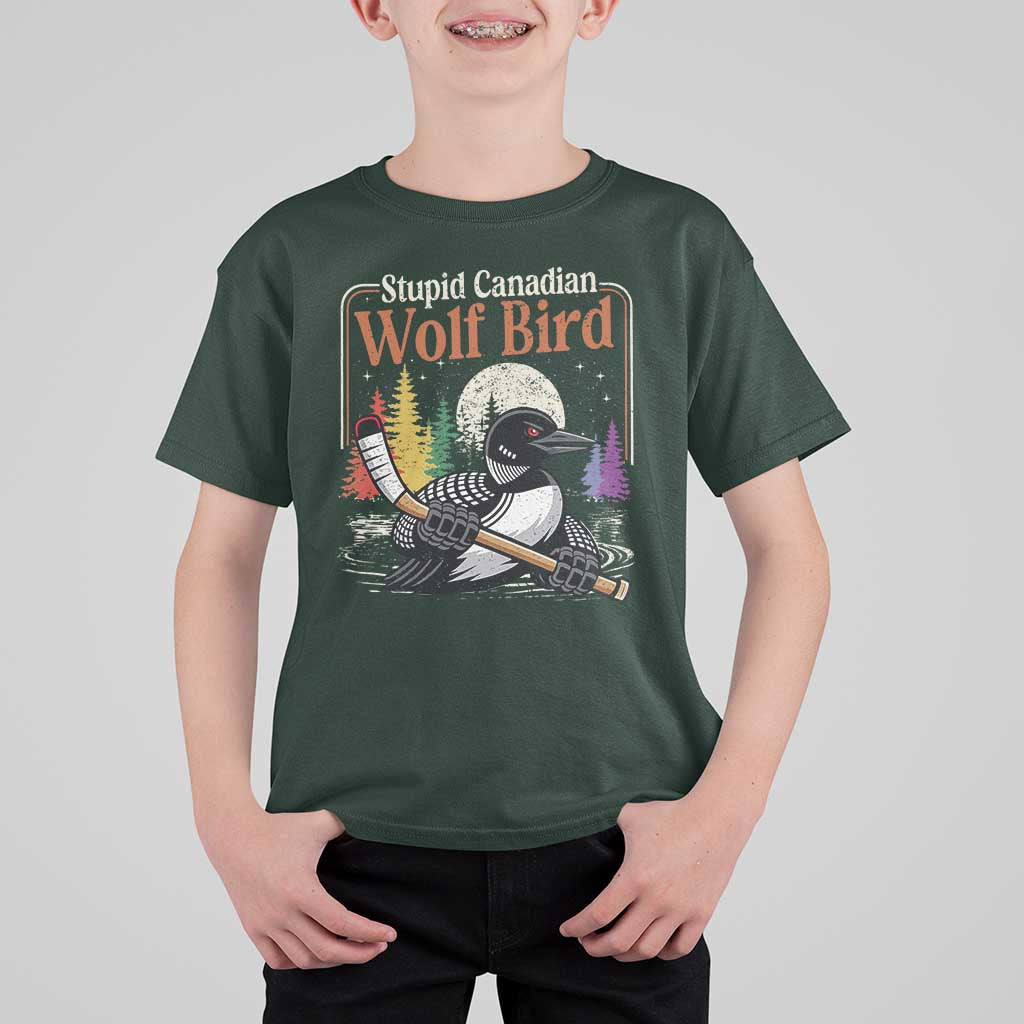Stupid Canadian Wolf Bird T Shirt For Kid Retro Romance Hockey LGBT Book Movie Fans