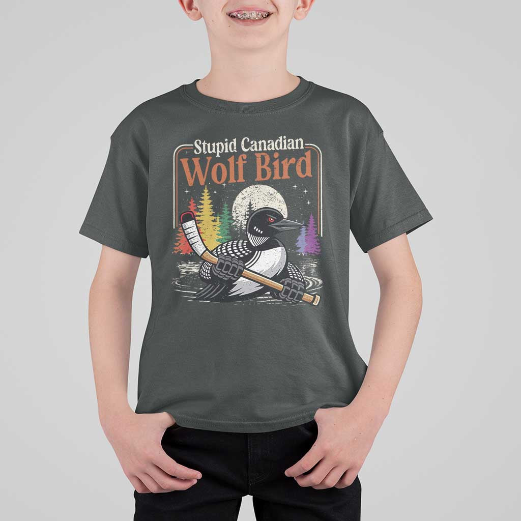 Stupid Canadian Wolf Bird T Shirt For Kid Retro Romance Hockey LGBT Book Movie Fans