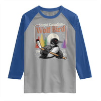 Stupid Canadian Wolf Bird Raglan Shirt Retro Romance Hockey LGBT Book Movie Fans