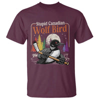 Stupid Canadian Wolf Bird T Shirt Retro Romance Hockey LGBT Book Movie Fans