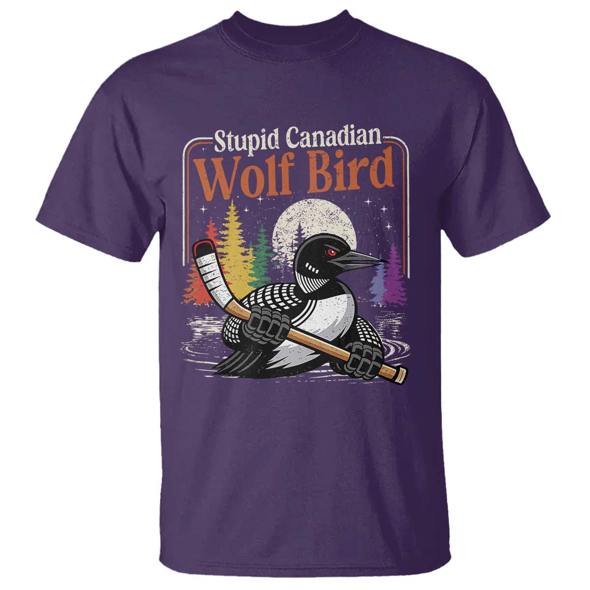 Stupid Canadian Wolf Bird T Shirt Retro Romance Hockey LGBT Book Movie Fans