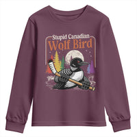 Stupid Canadian Wolf Bird Youth Sweatshirt Retro Romance Hockey LGBT Book Movie Fans