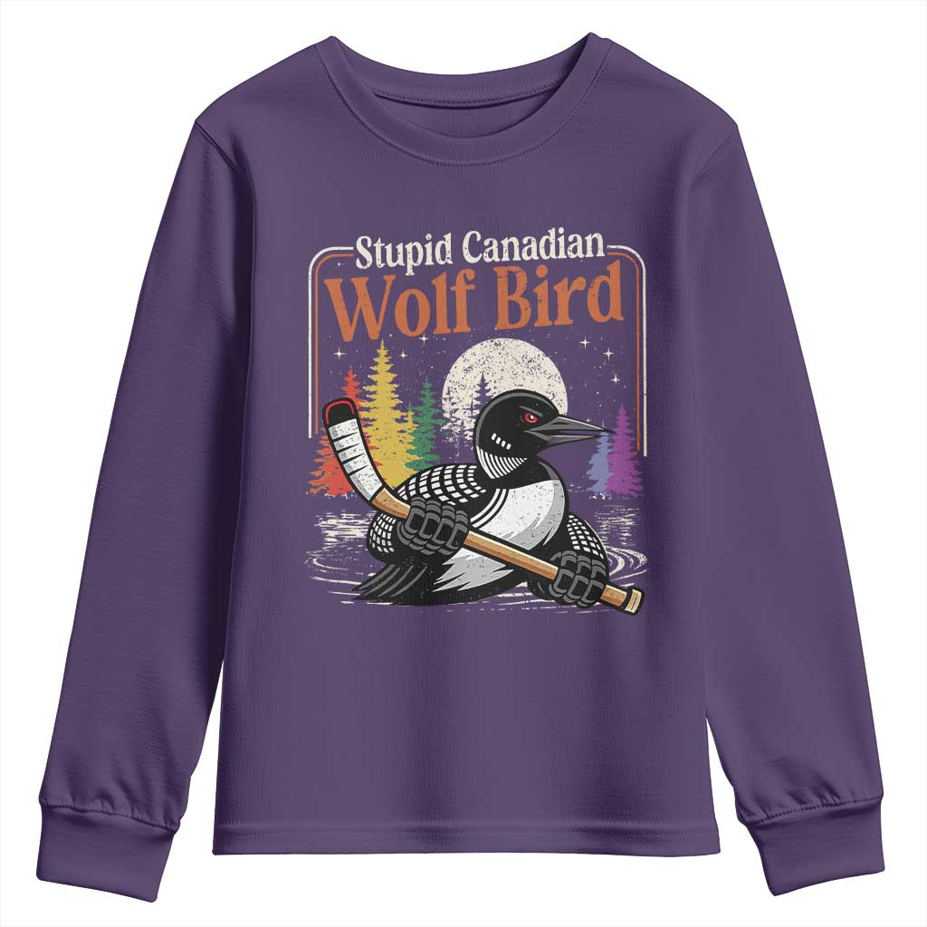 Stupid Canadian Wolf Bird Youth Sweatshirt Retro Romance Hockey LGBT Book Movie Fans