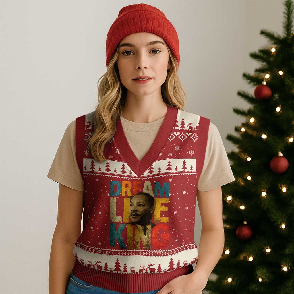 Black History Month Martin Luther King Day V-Neck Knit Sweater Vest I Have Dream