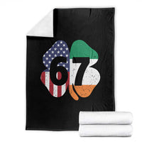 Six Seven 6 7 St Patricks Day Throw Blanket 67 Meme Irish American Ireland Flag Lucky Shamrocks