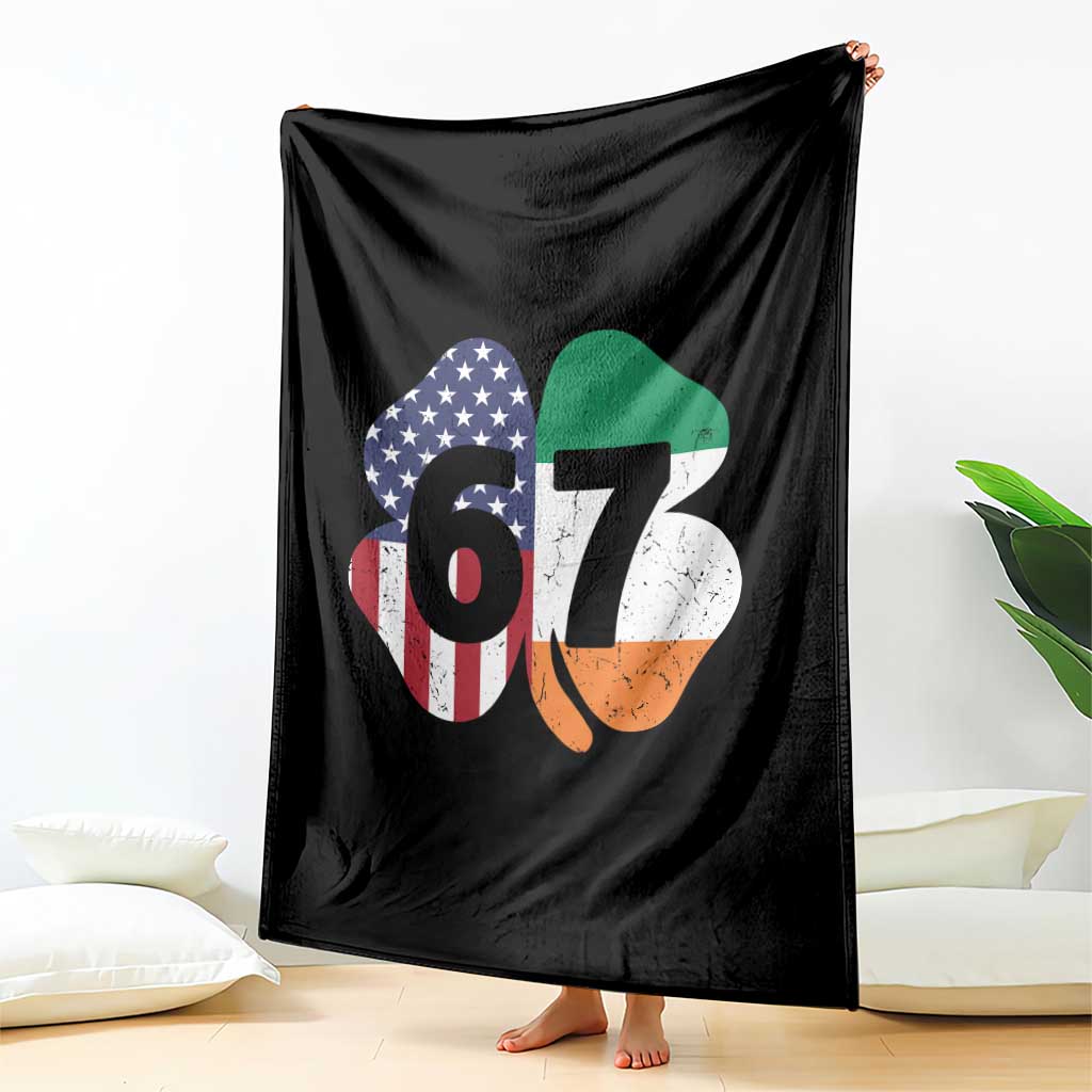 Six Seven 6 7 St Patricks Day Throw Blanket 67 Meme Irish American Ireland Flag Lucky Shamrocks