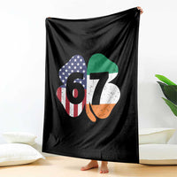 Six Seven 6 7 St Patricks Day Throw Blanket 67 Meme Irish American Ireland Flag Lucky Shamrocks