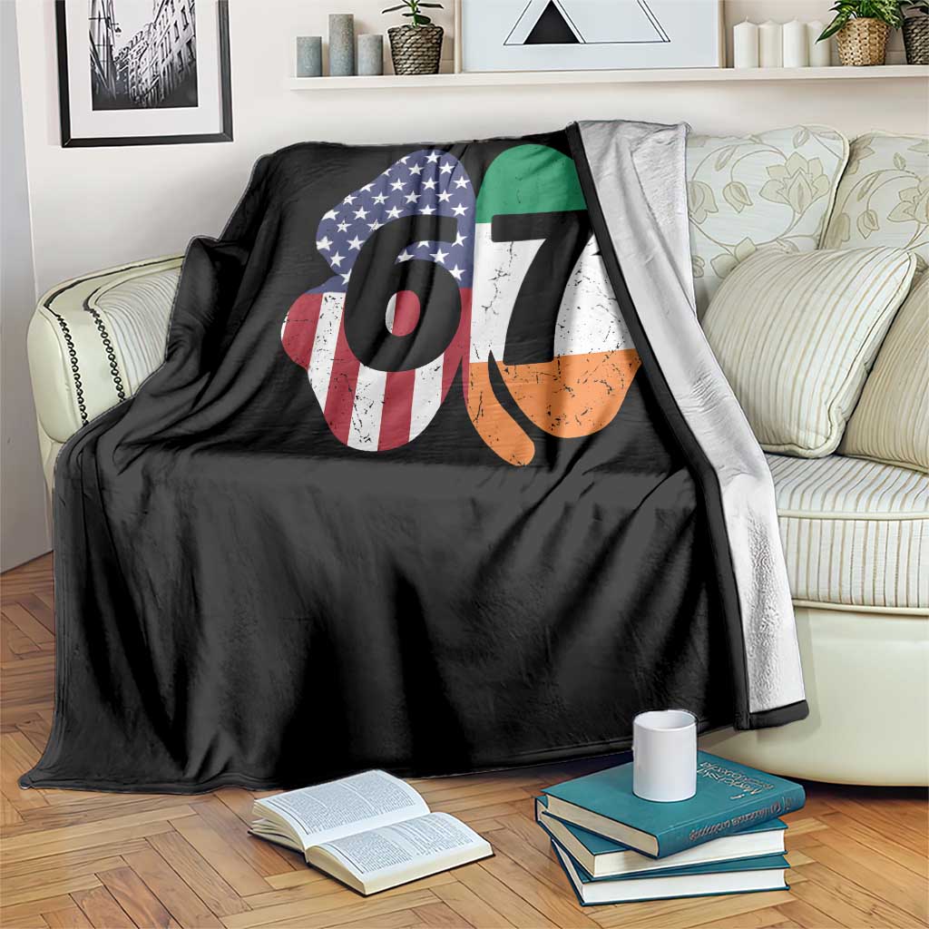 Six Seven 6 7 St Patricks Day Throw Blanket 67 Meme Irish American Ireland Flag Lucky Shamrocks
