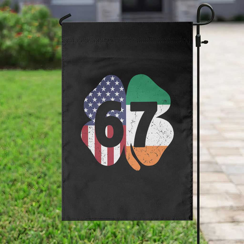 Six Seven 6 7 St Patricks Day Garden Flag 67 Meme Irish American Ireland Flag Lucky Shamrocks