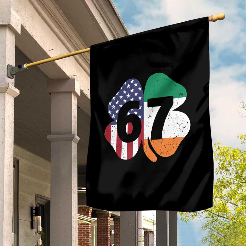 Six Seven 6 7 St Patricks Day Garden Flag 67 Meme Irish American Ireland Flag Lucky Shamrocks