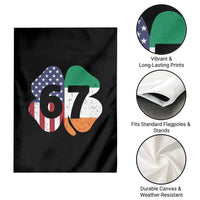 Six Seven 6 7 St Patricks Day Garden Flag 67 Meme Irish American Ireland Flag Lucky Shamrocks
