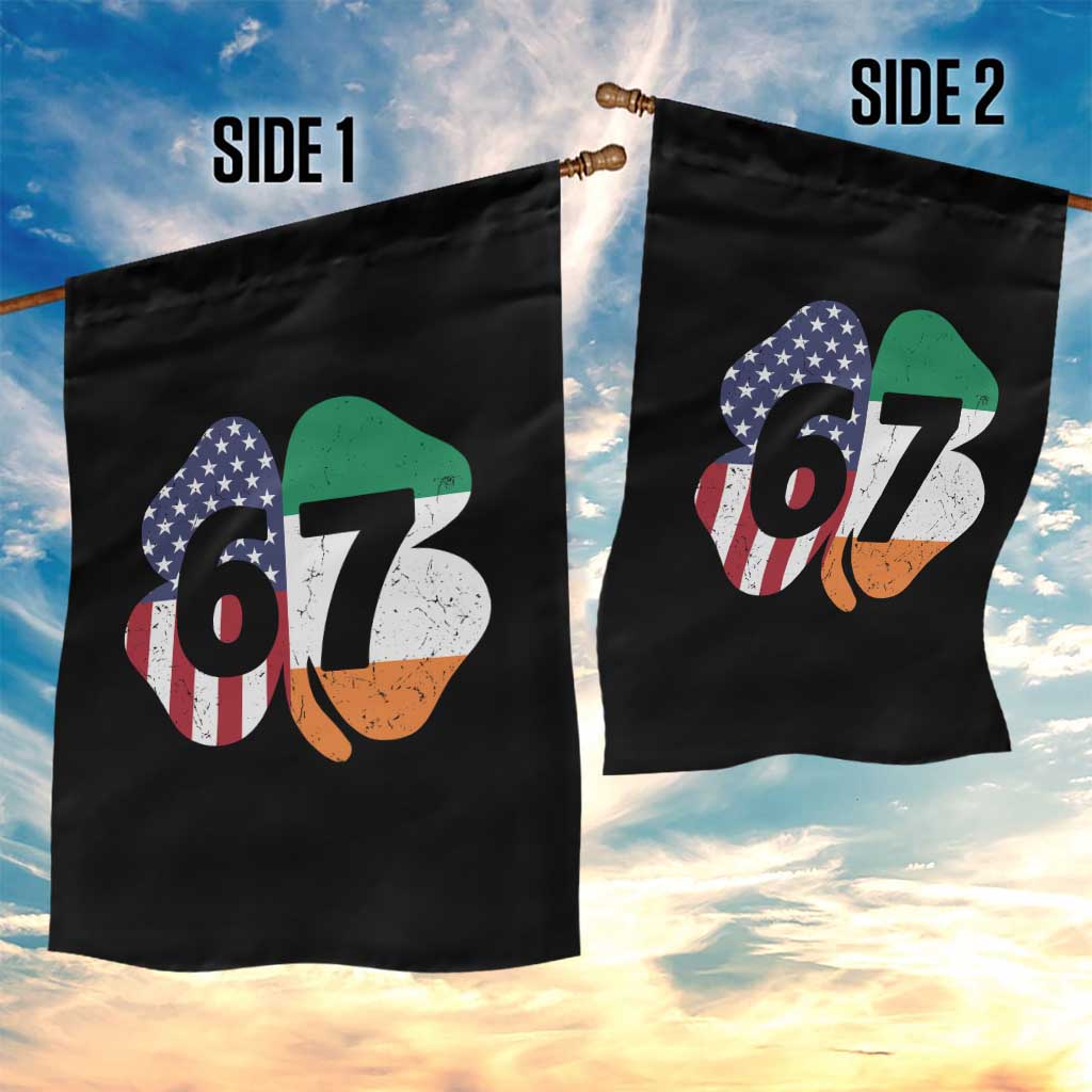 Six Seven 6 7 St Patricks Day Garden Flag 67 Meme Irish American Ireland Flag Lucky Shamrocks