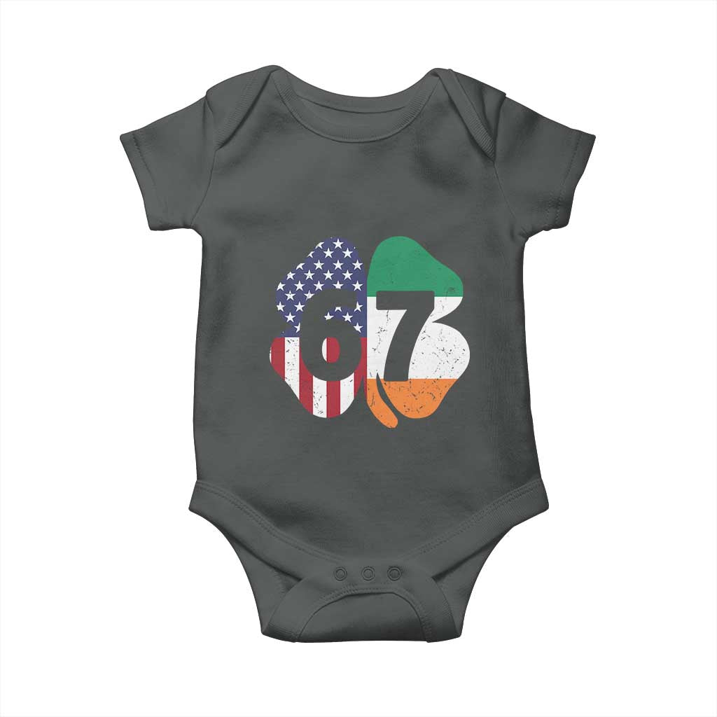 Six Seven 6 7 St Patricks Day Baby Onesie 67 Meme Irish American Ireland Flag Lucky Shamrocks