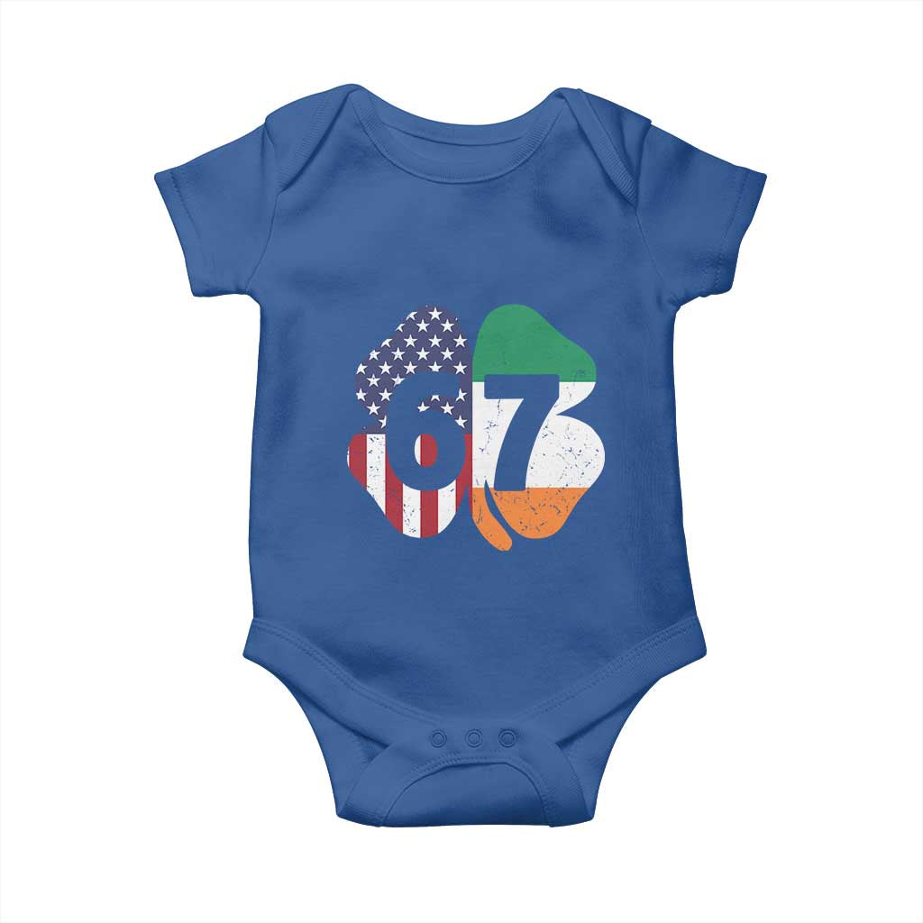 Six Seven 6 7 St Patricks Day Baby Onesie 67 Meme Irish American Ireland Flag Lucky Shamrocks