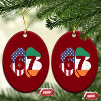 Six Seven 6 7 St Patricks Day Ceramic Ornament 67 Meme Irish American Ireland Flag Lucky Shamrocks