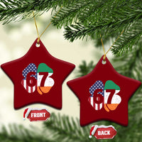 Six Seven 6 7 St Patricks Day Ceramic Ornament 67 Meme Irish American Ireland Flag Lucky Shamrocks