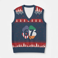 Six Seven 6 7 St Patricks Day V-Neck Knit Sweater Vest 67 Meme Irish American Ireland Flag Lucky Shamrocks