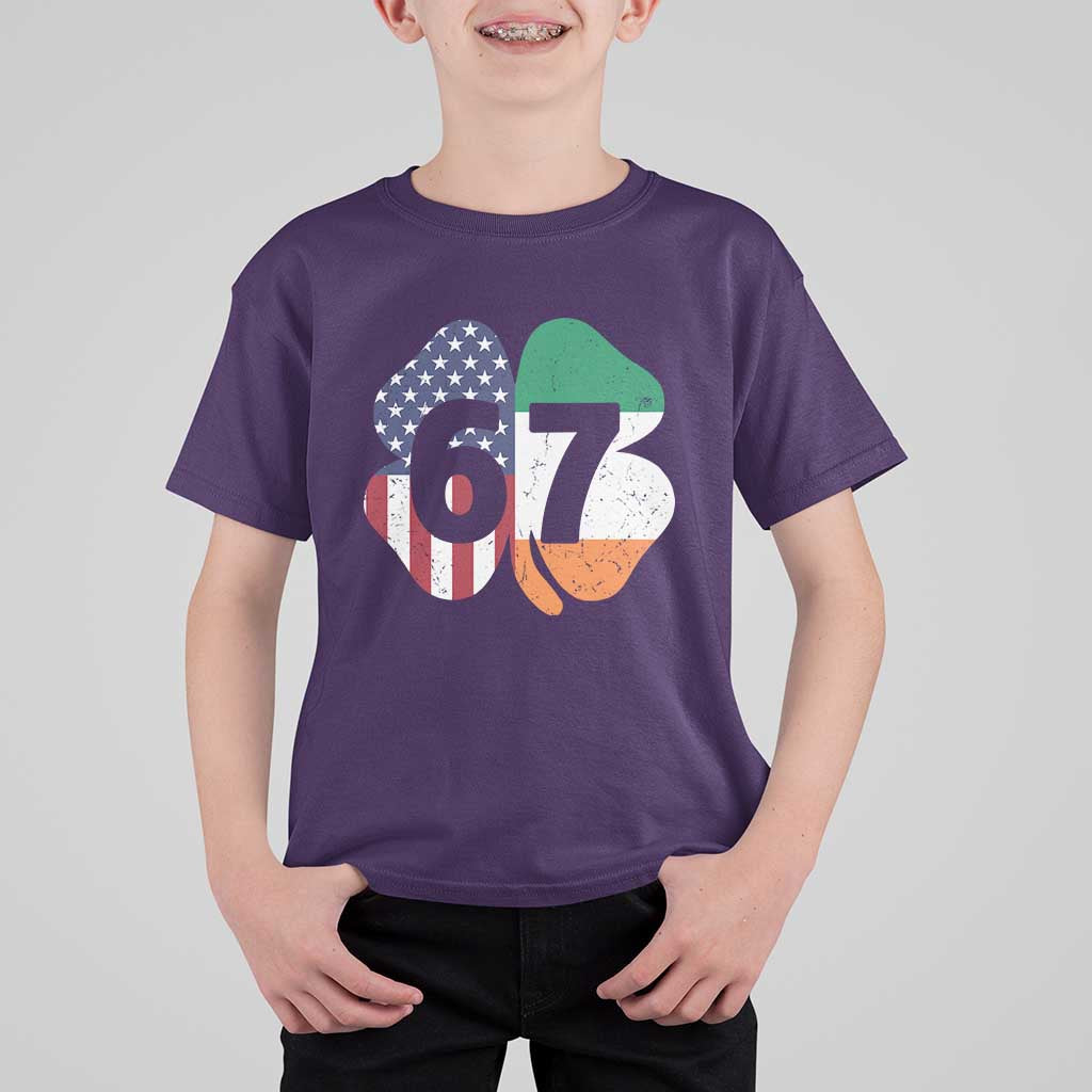 Six Seven 6 7 St Patricks Day T Shirt For Kid 67 Meme Irish American Ireland Flag Lucky Shamrocks