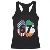 Six Seven 6 7 St Patricks Day Racerback Tank Top 67 Meme Irish American Ireland Flag Lucky Shamrocks