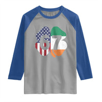 Six Seven 6 7 St Patricks Day Raglan Shirt 67 Meme Irish American Ireland Flag Lucky Shamrocks